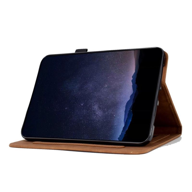 Housse Samsung Galaxy Tab S11 Effet Daim Fleurs et Papillons