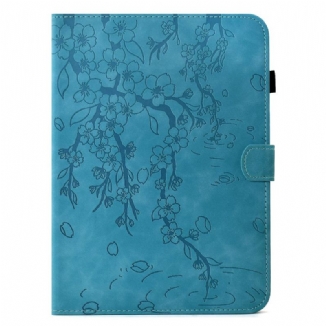 Housse Samsung Galaxy Tab S11 Effet Daim Motif Floral