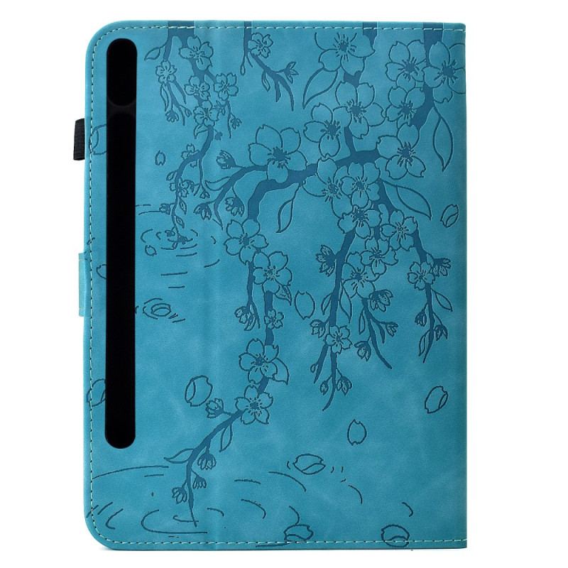 Housse Samsung Galaxy Tab S11 Effet Daim Motif Floral