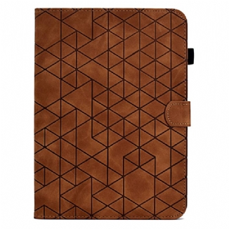 Housse Samsung Galaxy Tab S11 Effet Daim Motif Géométrique