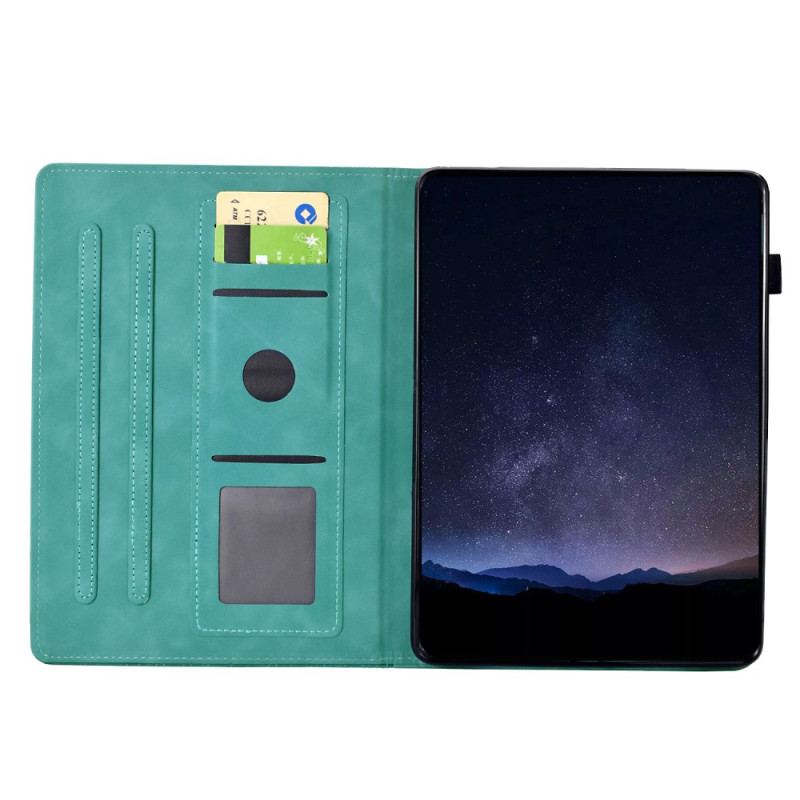 Housse Samsung Galaxy Tab S11 Effet Daim Scène de Chats