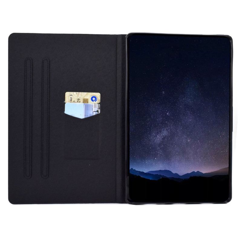 Housse Samsung Galaxy Tab S11 Papillon Bleu et Or