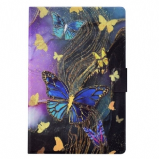Housse Samsung Galaxy Tab S11 Papillons Dorés et Colorés