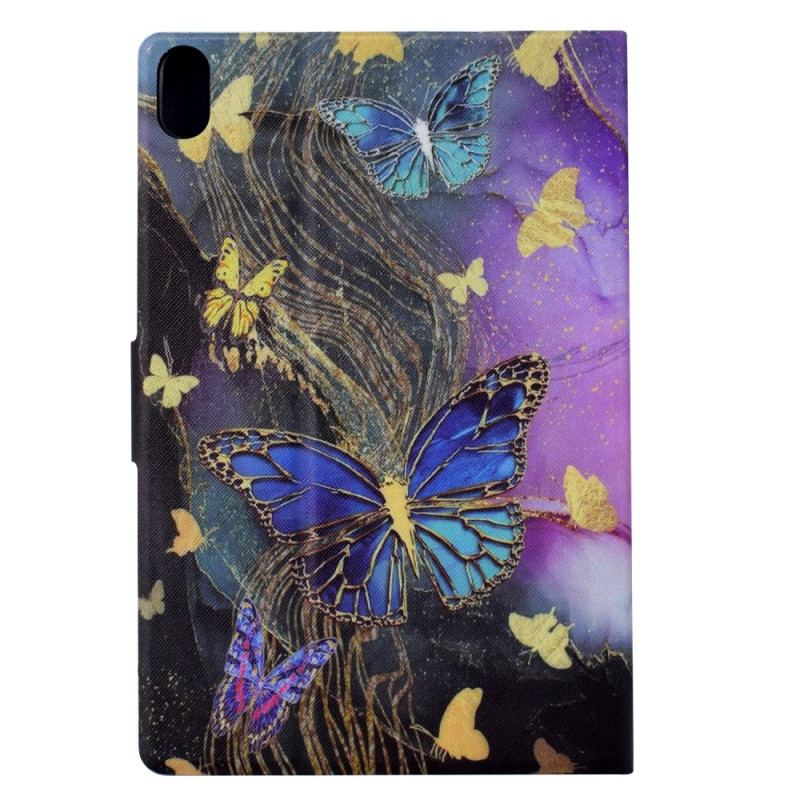 Housse Samsung Galaxy Tab S11 Papillons Dorés et Colorés