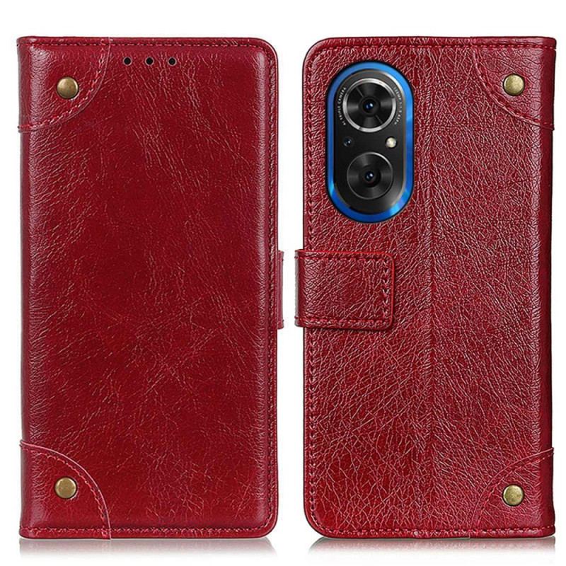 Housse Honor 50 SE Style Cuir Nappa Rivets Vintage