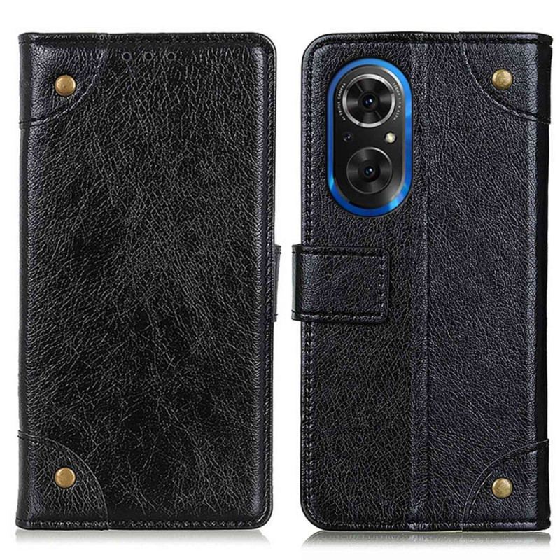 Housse Honor 50 SE Style Cuir Nappa Rivets Vintage