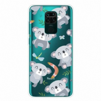 Coque Xiaomi Redmi Note 9 Petits Pandas Gris
