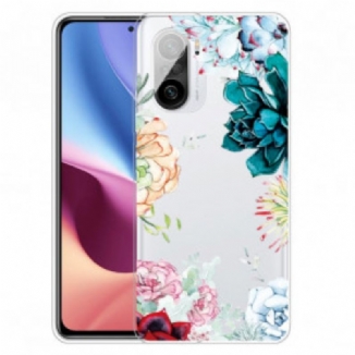 Coque Poco F3 / Xiaomi Mi 11i 5G Transparente Fleurs Aquarelle