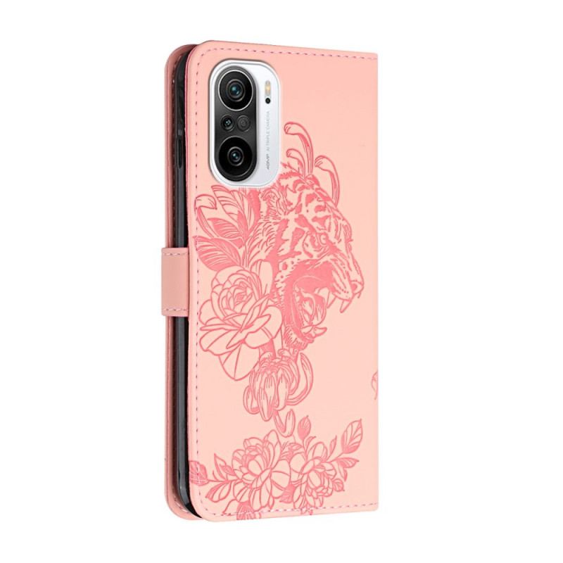 Housse Poco F3 / Xiaomi Mi 11i 5G Tigre Baroque à Lanière