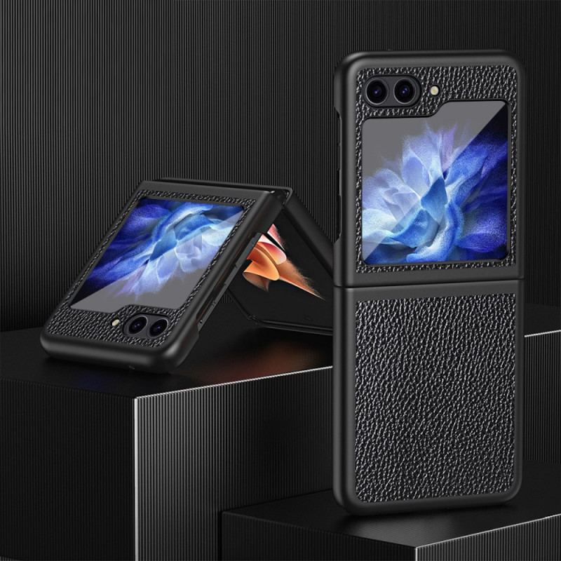 Coque Samsung Galaxy Z Flip 5 Simili Cuir Litchi Classique