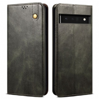 Flip Cover Google Pixel 6 Pro Simili Cuir Ciré