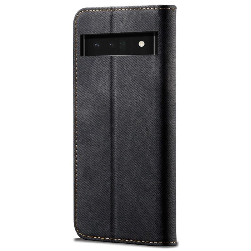 Flip Cover Google Pixel 6 Pro Tissu Jeans