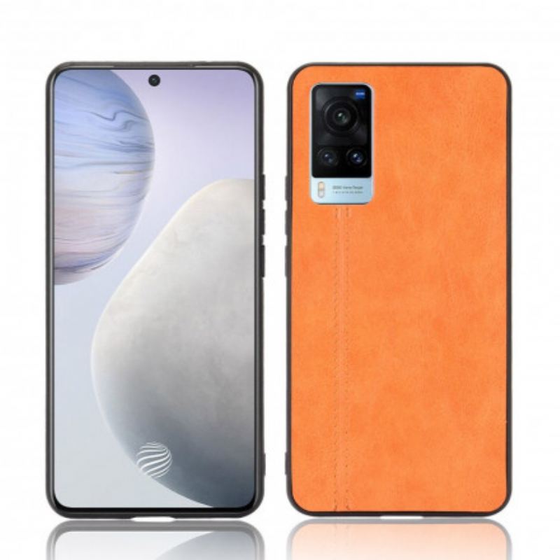 Coque Vivo X60 Effet Cuir Couture