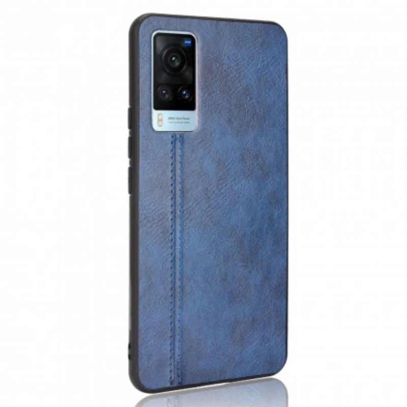 Coque Vivo X60 Effet Cuir Couture