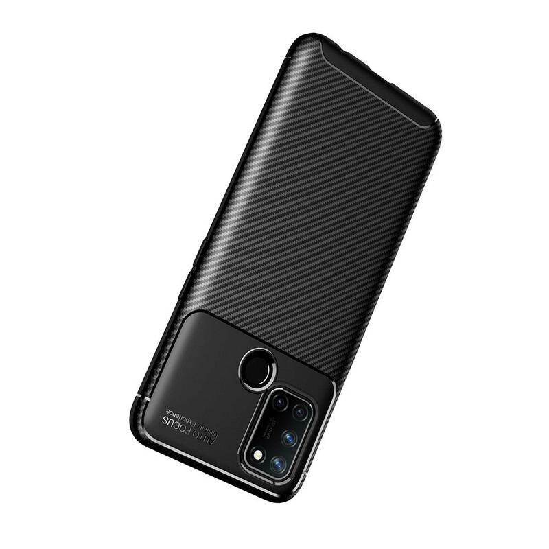 Coque Realme 7i Flexible Texture Fibre Carbone