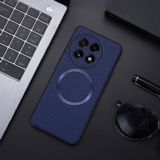 Coque OnePlus 13 Simili Cuir Texturé Compatible MagSafe