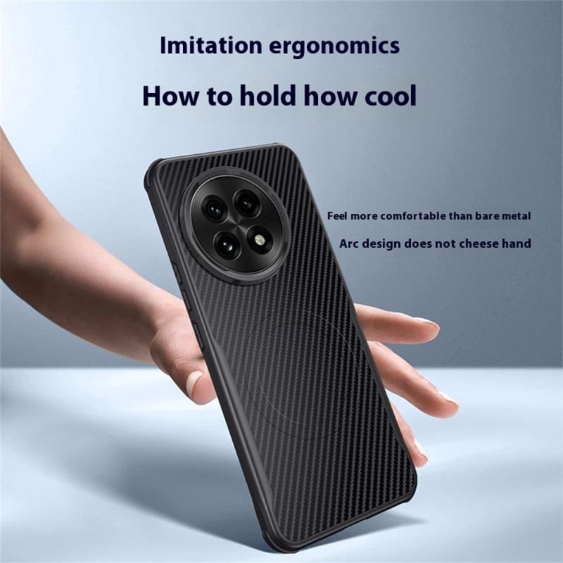 Coque OnePlus 13 Texture Fibre Carbone Compatible MagSafe