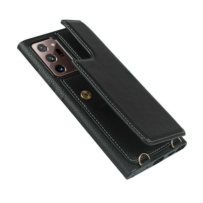 Coque Samsung Galaxy Note 20 Ultra Cuir Litchi Porte-Cartes Support