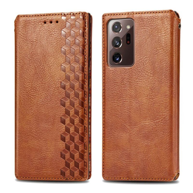 Flip Cover Samsung Galaxy Note 20 Ultra Bande Cuir Effet Diamant