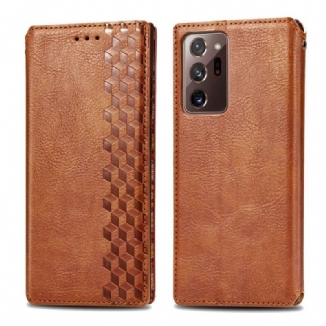 Flip Cover Samsung Galaxy Note 20 Ultra Bande Cuir Effet Diamant