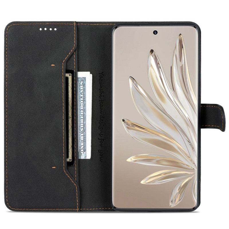 Housse Honor 70 AZNS Effet Cuir Coutures Apparentes
