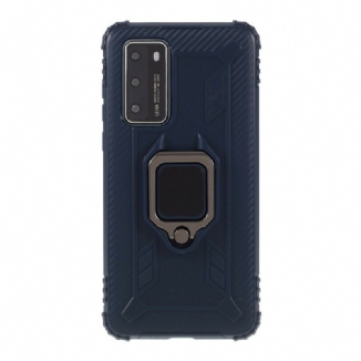 Coque Huawei P40 Ring et Fibre Carbone