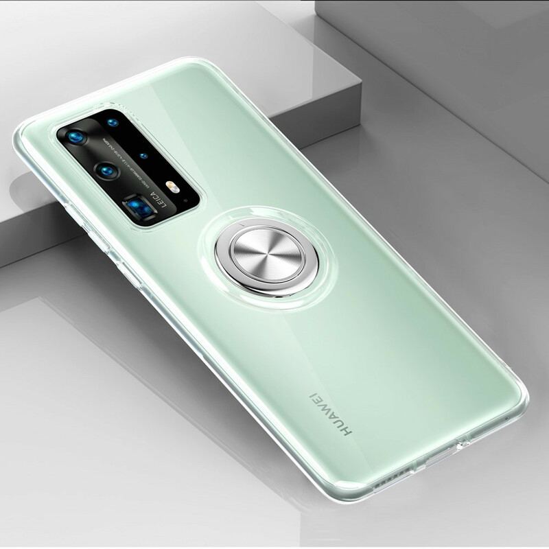 Coque Huawei P40 Transparente Simple Anneau Métal