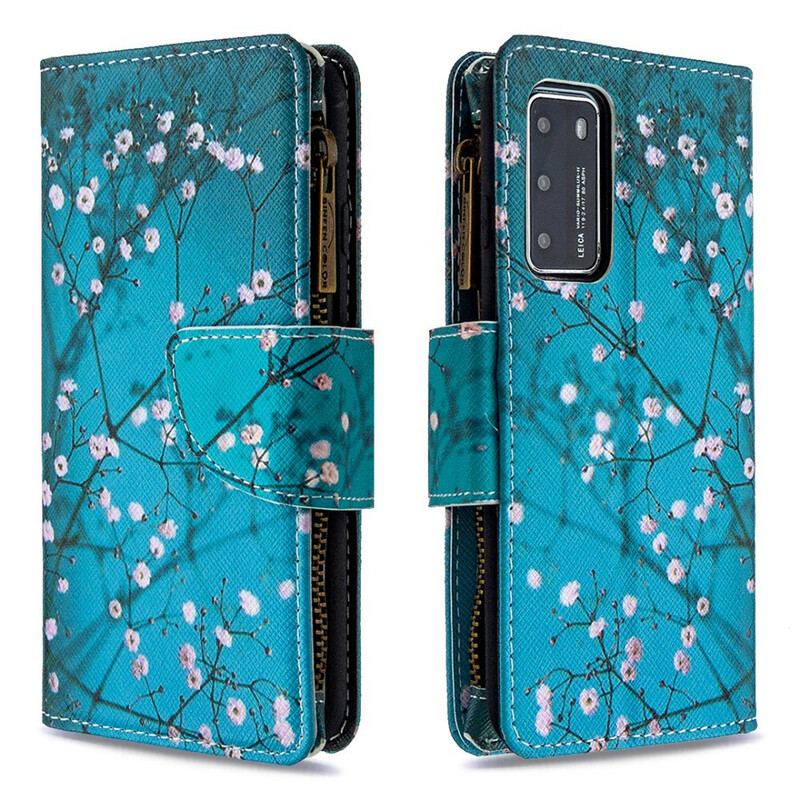 Housse Huawei P40 Poche Zippée Arbre