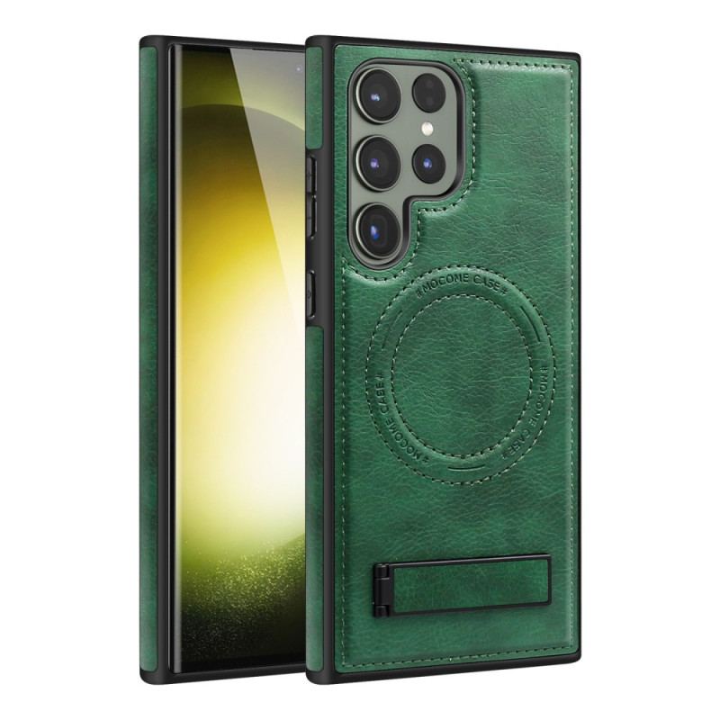 Coque Samsung Galaxy S24 Ultra 5G Effet Cuir avec Support Intégré