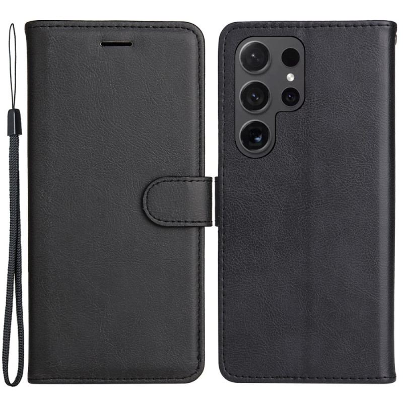 Housse Samsung Galaxy S24 Ultra 5G Couleur Unie avec Lanière