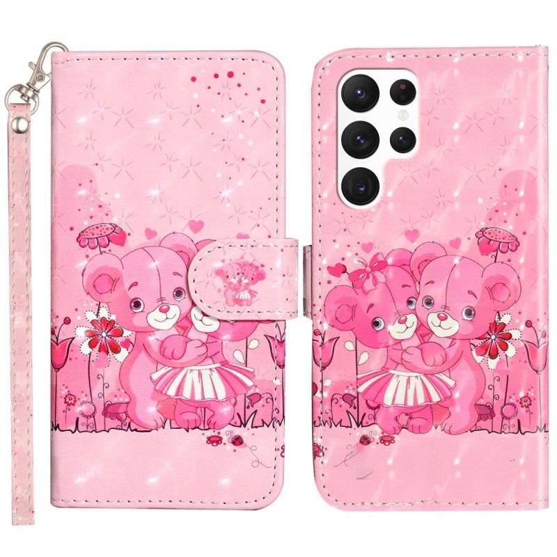 Housse Samsung Galaxy S24 Ultra 5G Oursons à Lanière