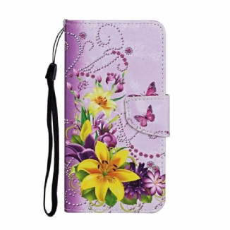 Housse iPhone 12 Pro Max Fleurs Magistrales avec Lanière