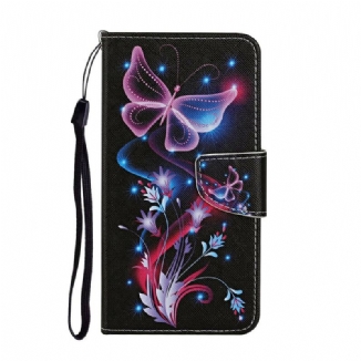 Housse iPhone 12 Pro Max Papillons et Lanière