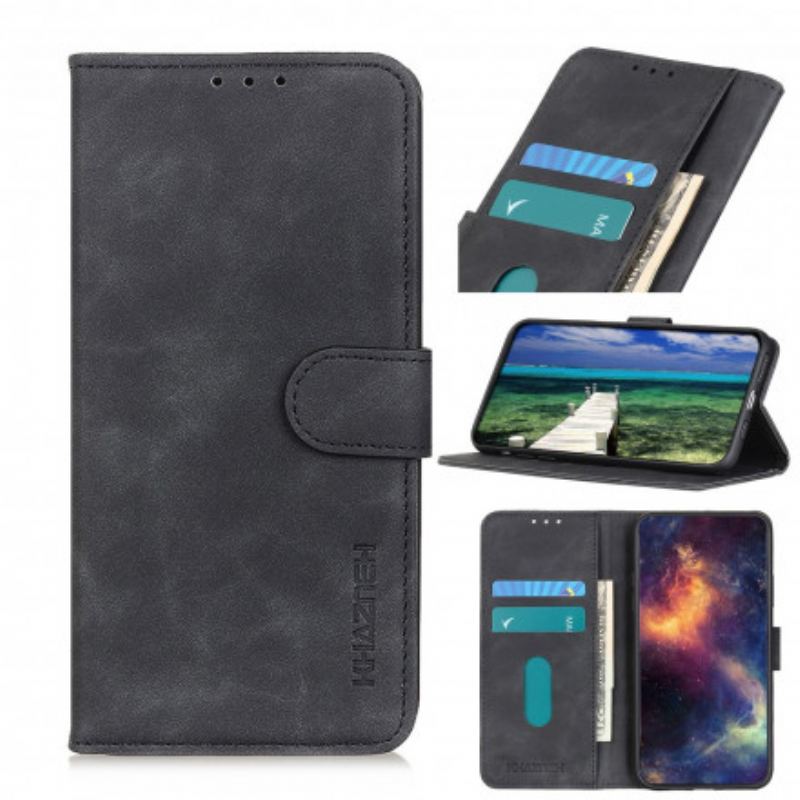 Housse Oppo A54 5G / A74 5G Effet Cuir Mate Vintage KHAZNEH