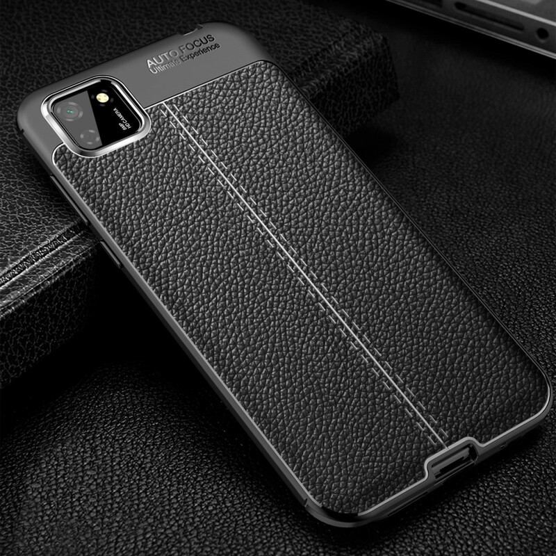 Coque Huawei Y5p Effet Cuir Litchi Double line