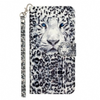 Housse Huawei Y5p Tigre Light Spots à Lanière
