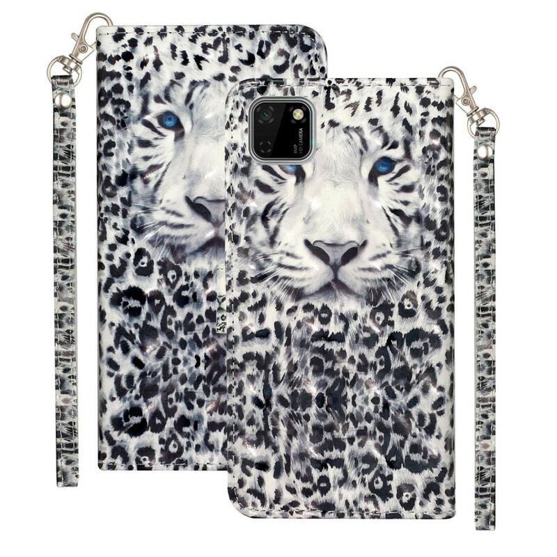 Housse Huawei Y5p Tigre Light Spots à Lanière