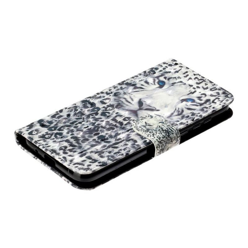 Housse Huawei Y5p Tigre Light Spots à Lanière