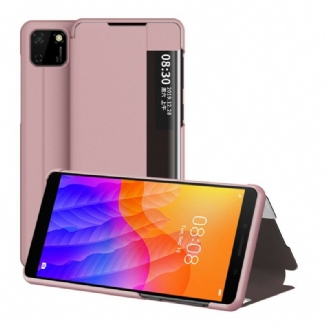 View Cover Huawei Y5p Simili Cuir Texturé