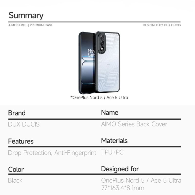Coque OnePlus OnePlus Nord 5 Aimo Series DUX DUCIS