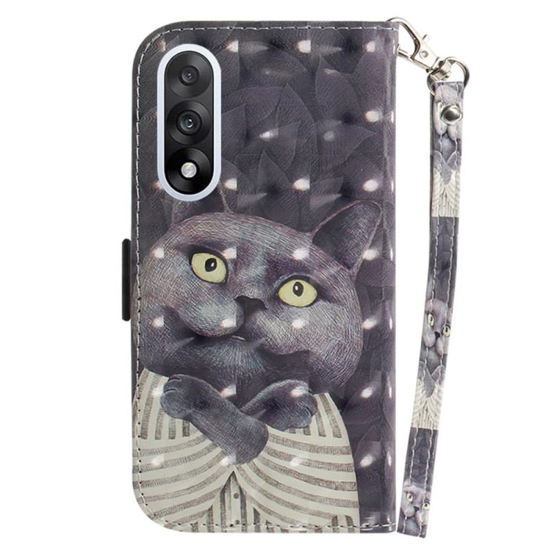 Housse OnePlus Nord 5 5G Chat Gris à Lanière