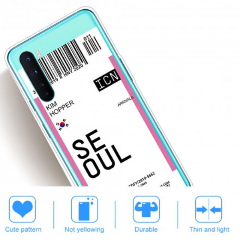 Coque OnePlus Nord Boarding Pass to Seoul