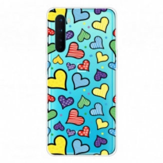 Coque OnePlus Nord Coeurs Multicolores
