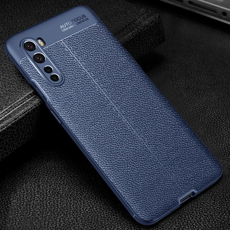 Coque OnePlus Nord Effet Cuir Litchi Double Line
