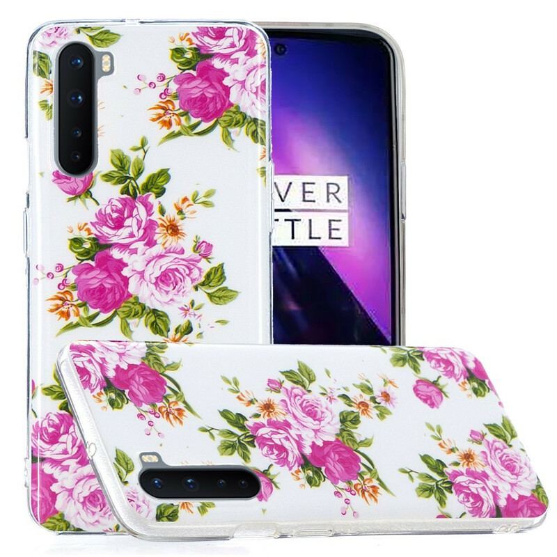 Coque OnePlus Nord Fleurs Liberty Fluorescente