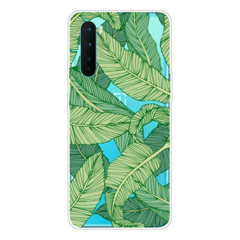 Coque OnePlus Nord Transparente Feuilles Graphiques