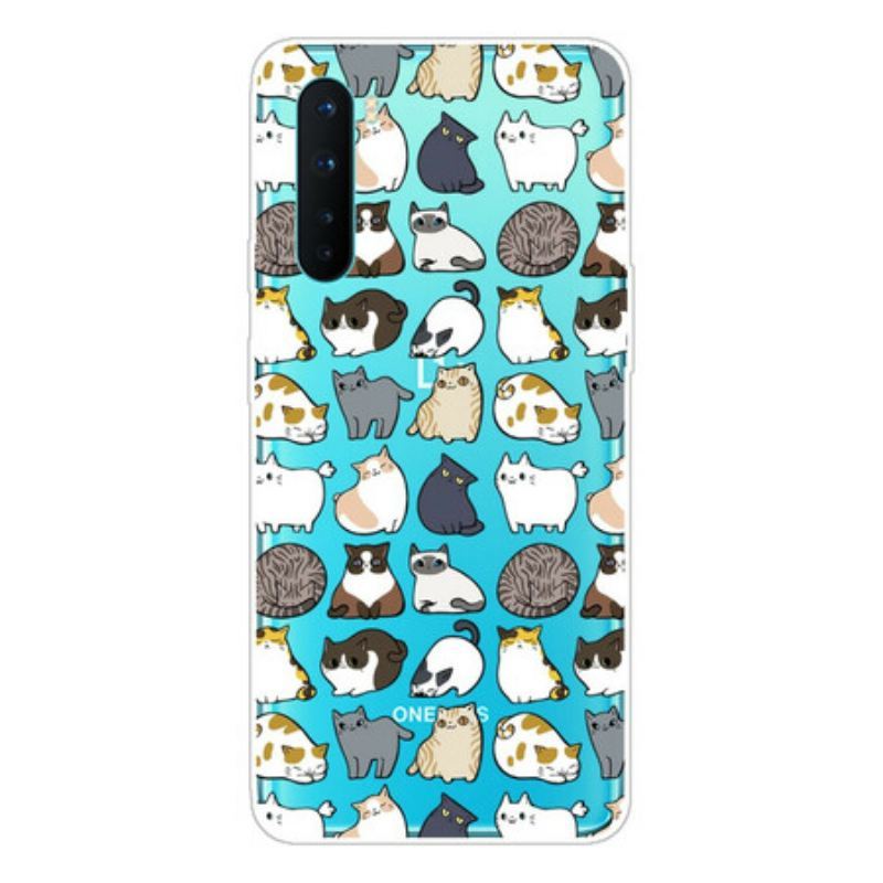 Coque OnePlus Nord Transparente Multiples Chats