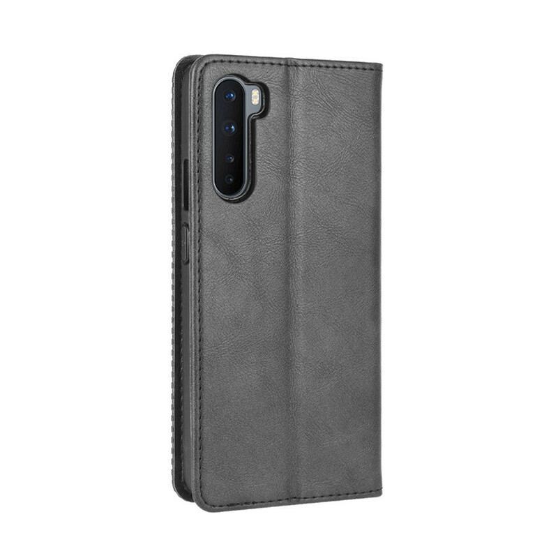 Flip Cover OnePlus Nord Effet Cuir Vintage Stylisé