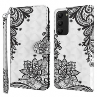 Housse Samsung Galaxy S24 Plus 5G Fleur de Dentelle à Lanière