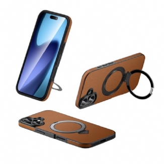Coque iPhone 17 Compatible MagSafe Cuir avec Support
